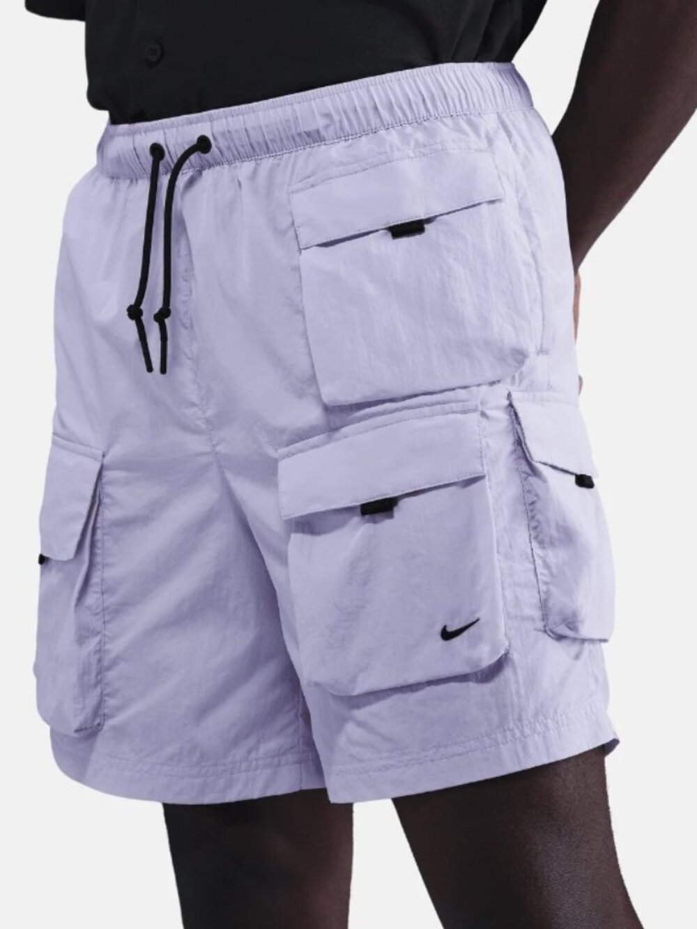 New Nike Tech Woven Cargo Shorts Purple Black Men's Size Medium HJ0677-515